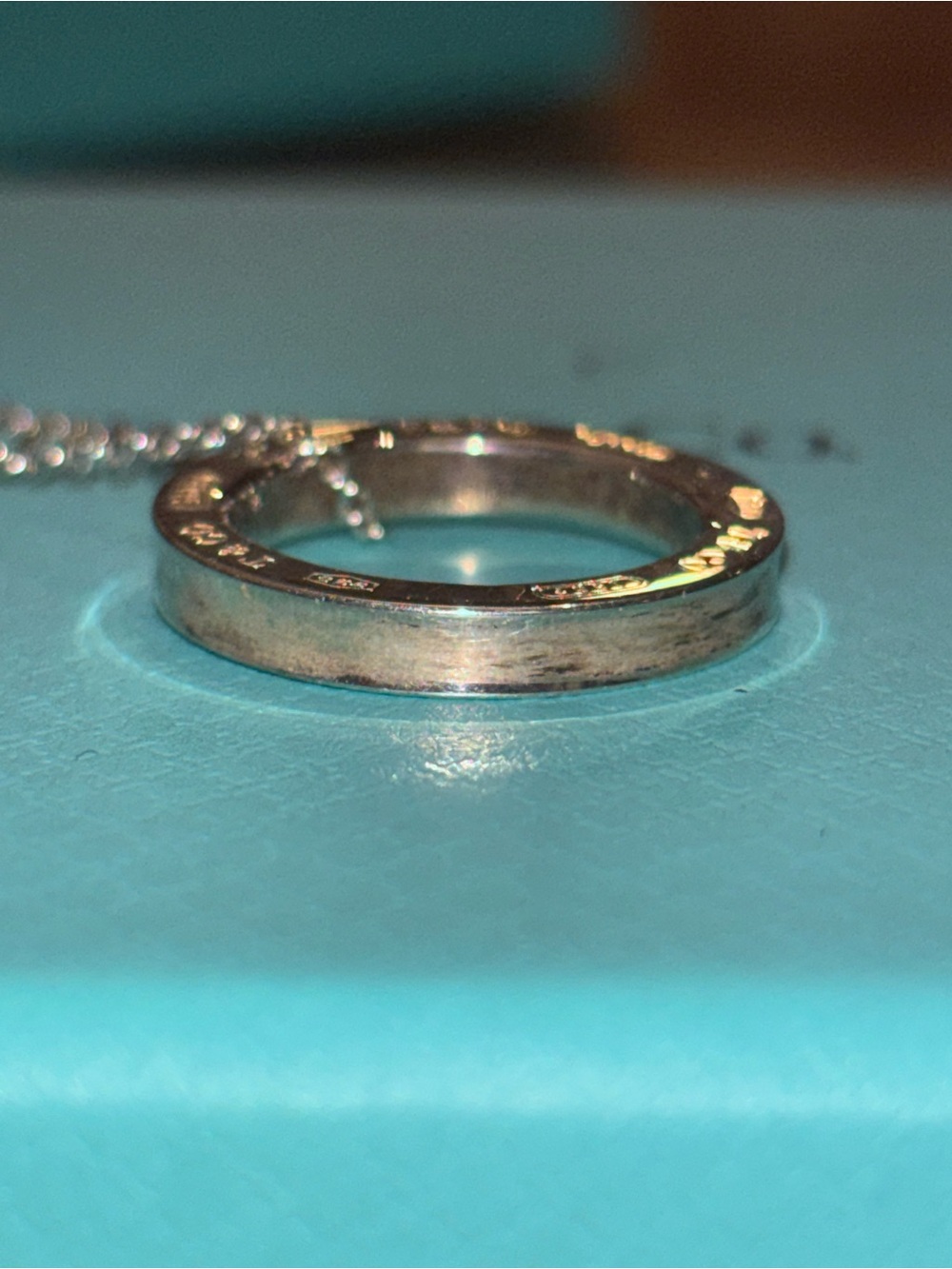 Tiffany & Co. Silver 1837 Open Circle Pendant Necklace with Blue Box - Picture 5 of 6